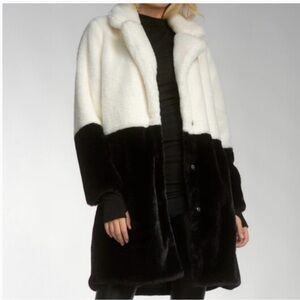 Elegant Black and White Women's Coat